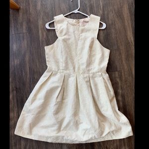 Cream color dress with sparkly gold flower pattern